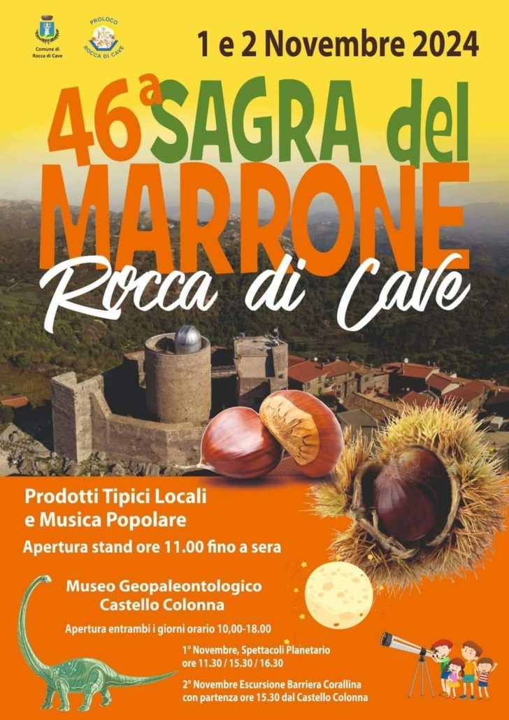 46° Sagra del marrone - Rocca di Cave locandina